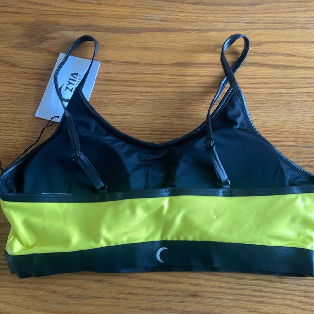 ZYIA Neon Yellow Metallic Light n Tight Bra - Picture 2 of 5
